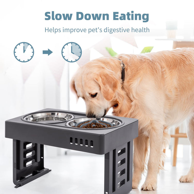 Jaoul Slow Feeder Dog Bowls Insert, Puzzle Slow Feeder with 51 Octopus Suction Cups for Medium Large Size Dog Bowls Over 6.5" Wide (Grey) Large(5.5 inch) Grey - PawsPlanet Australia