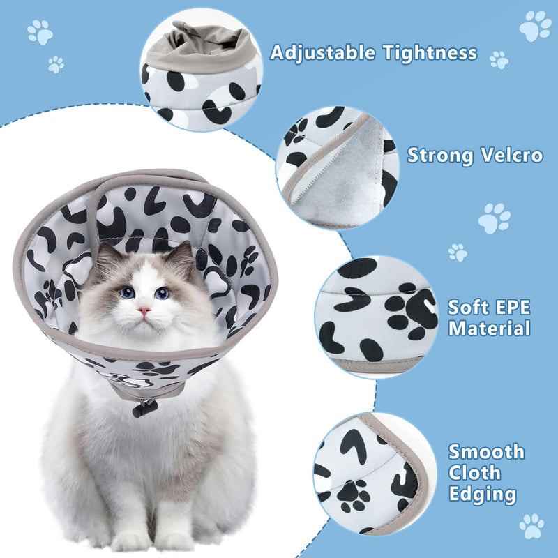 Cat Collar 10-13 cm Cat Collar Lick Protection Soft Cat Collar After Surgery Adjustable Collar Cat Collar Cone After Surgery and Injuries for Dogs and Cats Grey/Black (Ash)