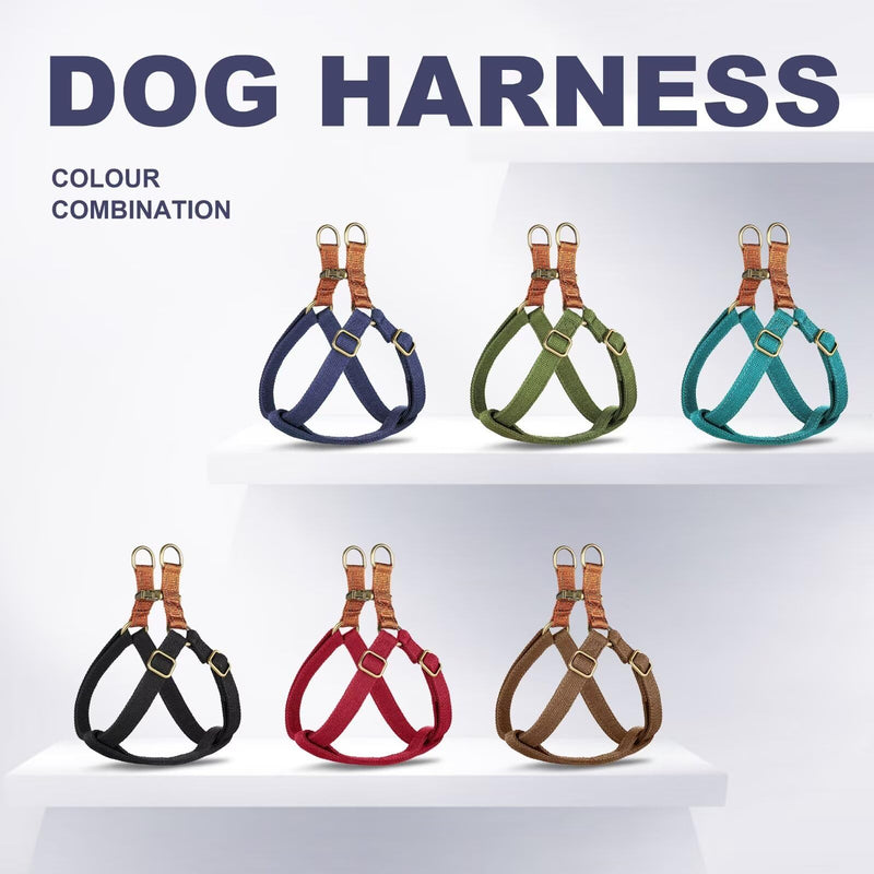 Didog Step in Dog Harness with Metal Buckles, Freedom Nylon Dog Halter Vests for Small Dogs Easy Walking Training(S:Chest 13-22", Brown) S: Chest 14-22", Fit 7-18 lbs - PawsPlanet Australia