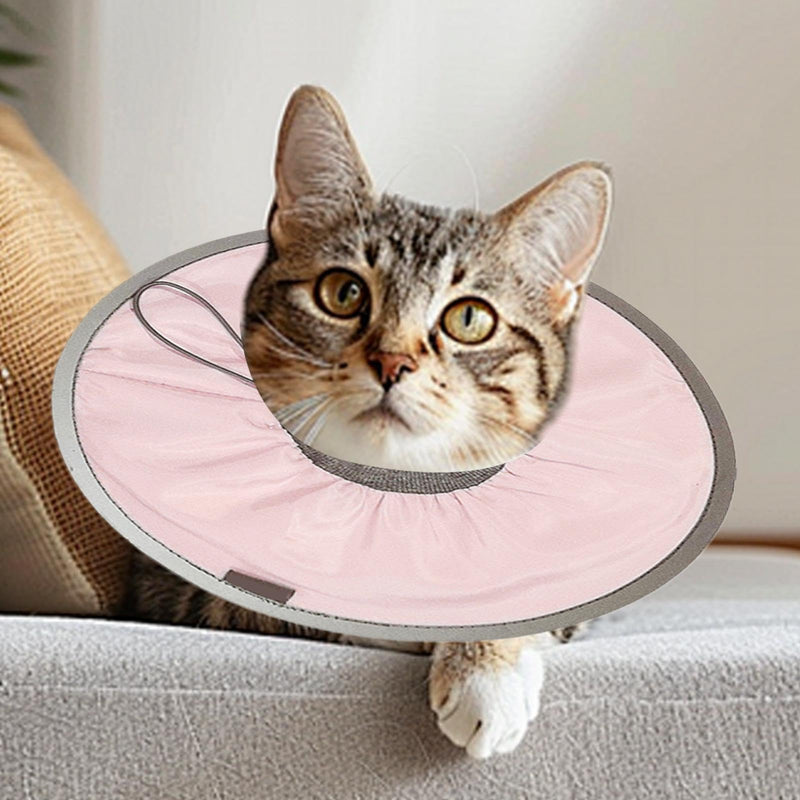 Recovery collar for cats, Kitten Cone, Comfortable Elizabethan pet collar - Adjustable cat collar to prevent wound licking, lightweight cat cone collar, soft pink M