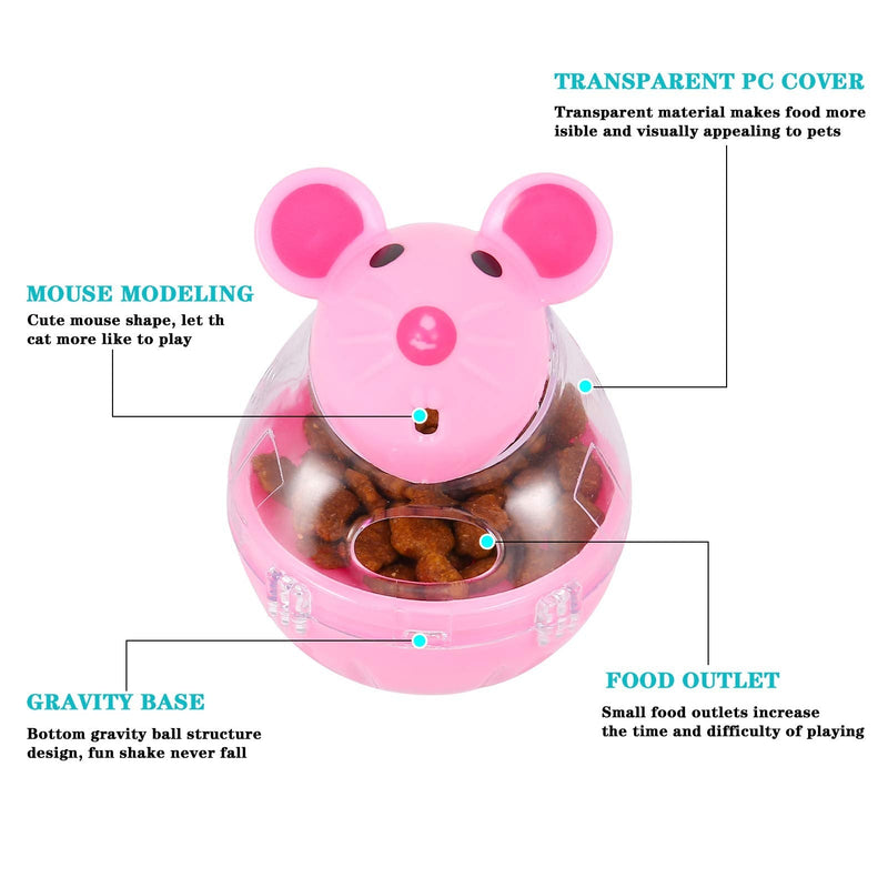tiopeia 2Pcs Cat Treat Dispenser Toy, Mouse Shape Cat Interactive Toy and Food Dispenser for Pet Increases IQ Interactive & Food Dispensing - PawsPlanet Australia