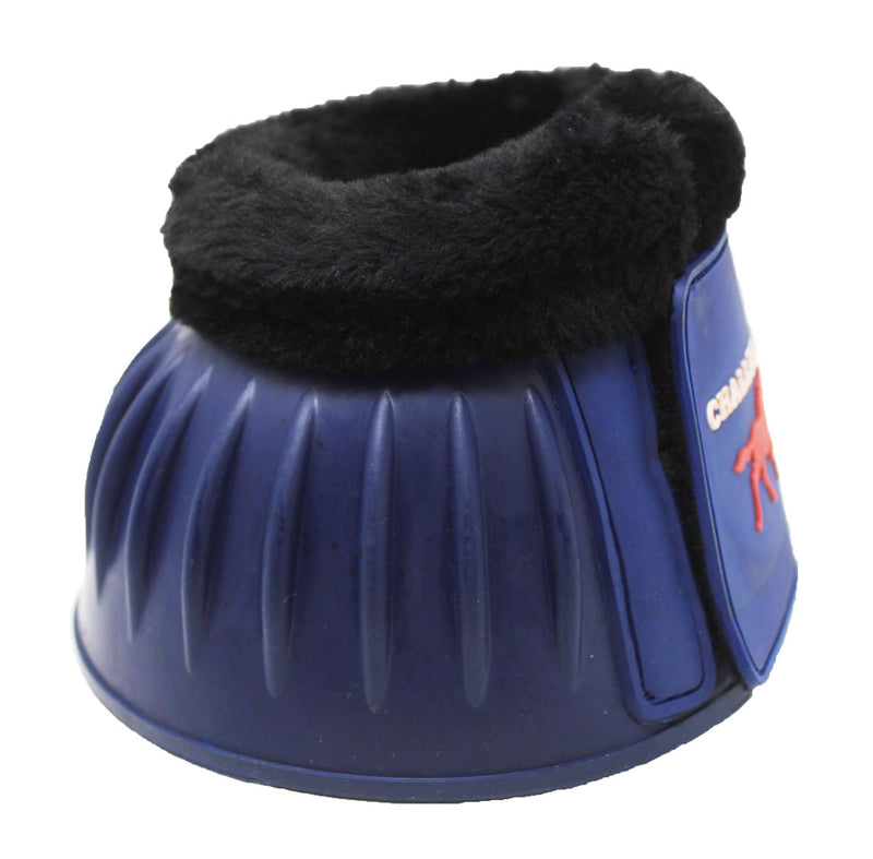 CHALLENGER Horse Training Ribbed Rubber Hoof Impact Overreach Protection Fleece Lined Bell Boots 41HI01 Navy Medium
