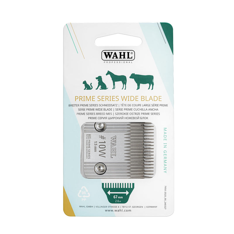 Wahl #10W Prime Series Wide Blade, Designed for Wider Cutting Of Medium Length Pet Coats, High Performance Powerful Clipping, Made For The KM Supera Pet Clipper, Cutting Length Of 1.5mm - PawsPlanet Australia