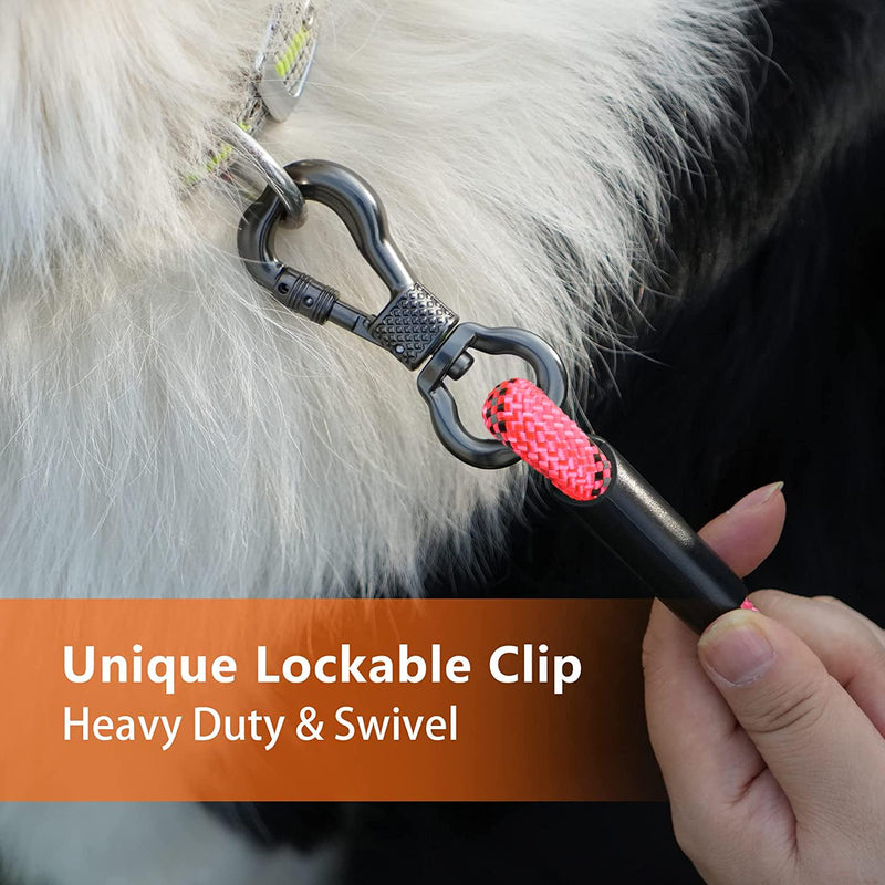 NTR Dog Long Leash, 30FT Recall Training Lead, with 2 Swivel Hooks, Reflective Threads and Soft Rubber Handle, Puppy Leash for Walking, Hunting, Camping for Small Medium Large Dogs-Pink 30ft*3/8" Pink - PawsPlanet Australia