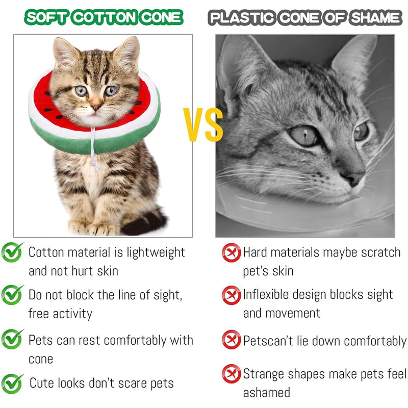 2PCS Cat Recovery Collar - Soft Cone Collar, Cute Sunflower Design, Breathable Cotton Pet Neck Protector, Adjustable & Washable, Pet Medical for Rehabilitation Wound Healing