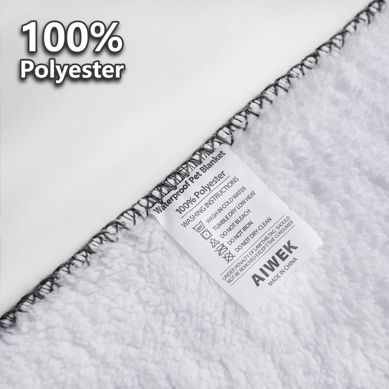 Waterproof Dog Blanket, Pattern Printing Super Soft Warm Fluffy Facecloth Sofa Car Bed Protector, Urine Proof Washable Outdoor Pet Blanket for Puppy Large Dogs & Cats(paw & Bone60*50) Grey | Bone - PawsPlanet Australia