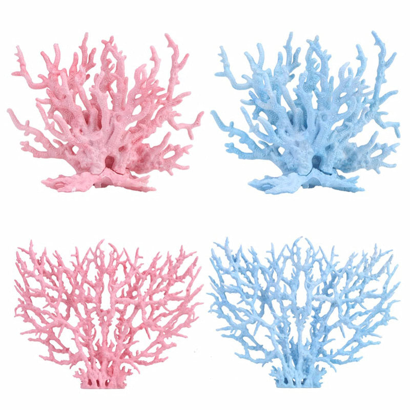 Artificial Aquarium Coral Ornament Plastic Fish Tank Plants Decoration for Aquarium Landscape Blue - PawsPlanet Australia