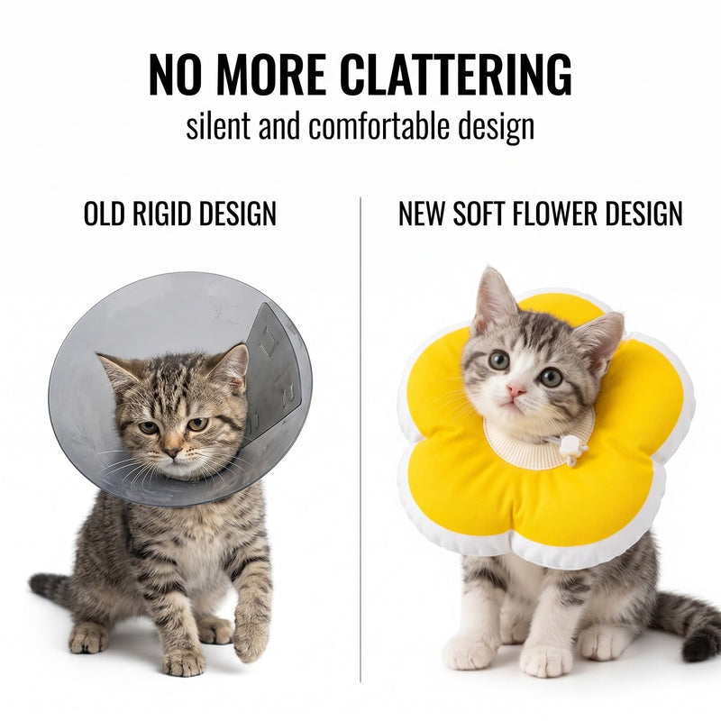 1 pc. Cat neck collar with flower shape, adjustable and waterproof collar for cats after surgery, anti-licking and anti-biting protection, breathable polyester