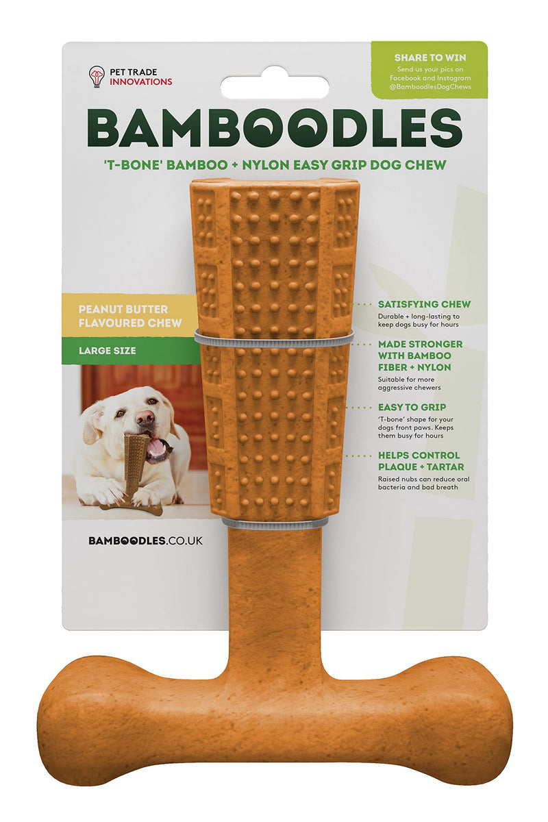 Bamboodles Large Dog Chew toy - Peanut Butter flavour - PawsPlanet Australia