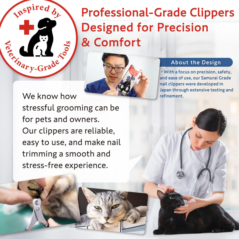 HIBINO Samurai-Grade Cat Nail Clippers – Vet Recommended, Sharper, Quieter & Safer | Precision-Engineered Blade | Ergonomic Non-Slip Grip for Stress-Free Grooming | Lifetime Durability | Made in Japan Mochi White - PawsPlanet Australia