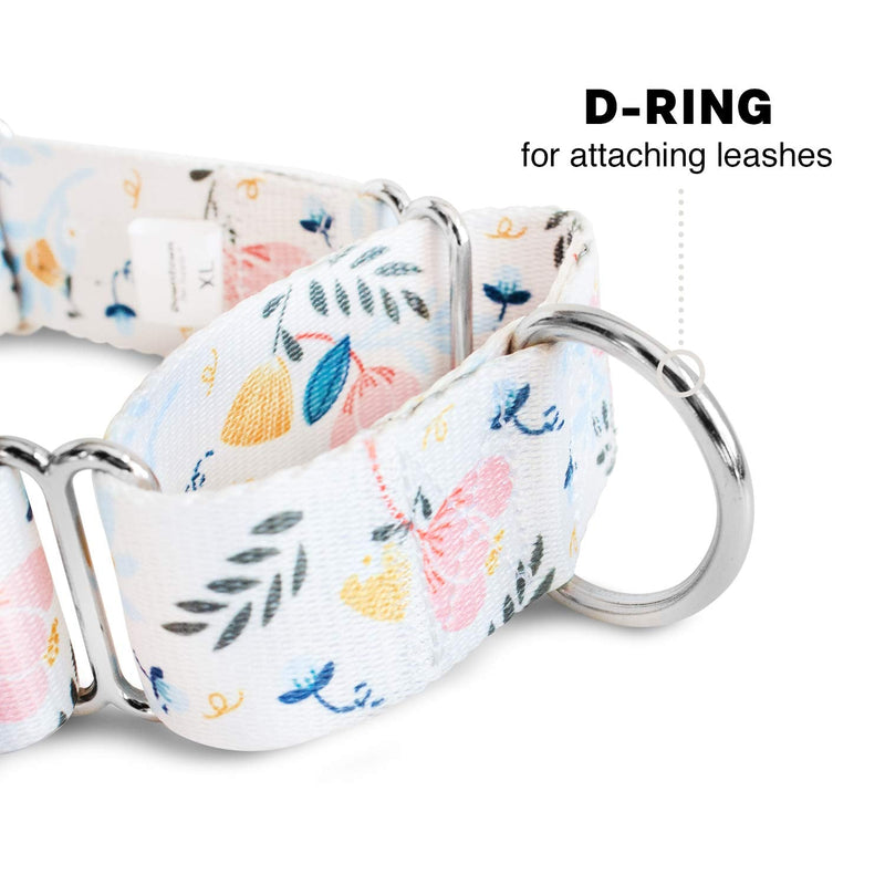 Downtown Pet Supply - Martingale Collar for Dogs - Dog Training Collar - Big, Wide & Thick Dog Collar - Escape-Proof, Weatherproof, Durable and Comfortable - Floral - Medium Dog Collar Medium: 11"-20"