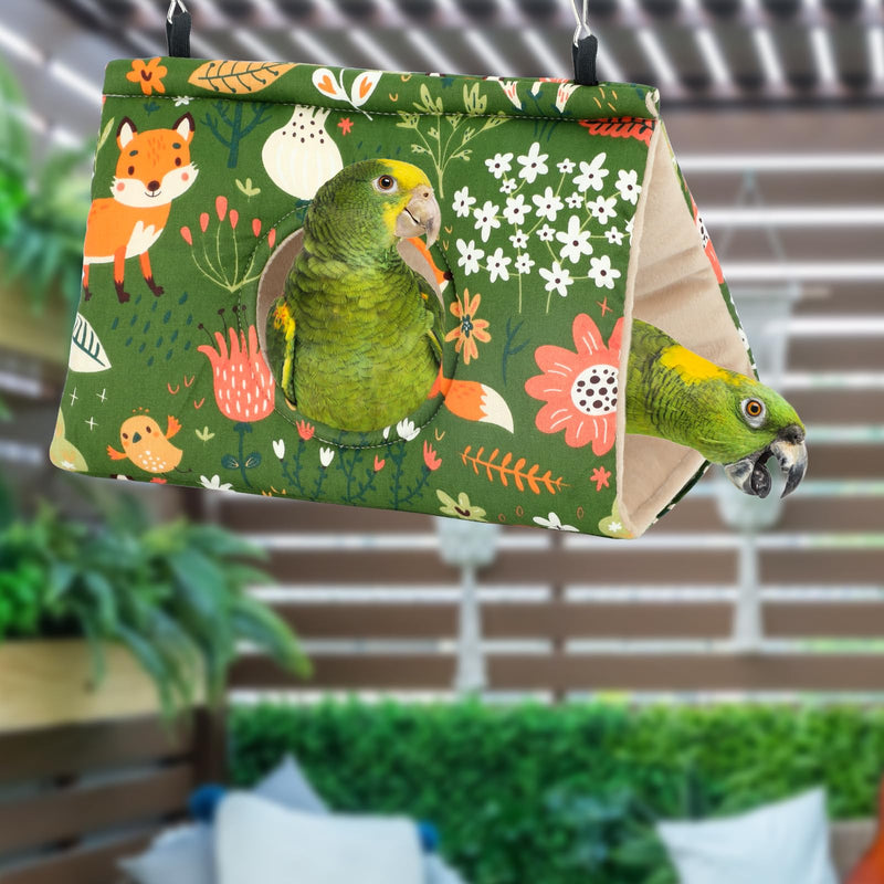 Rypet Winter Warm Bird Nest House - Hanging Hammock Velvet Shed Hut Cage Plush Fluffy Birds Hideaway Sleeping Bed Fuzzy for Parrot Parakeet Cockatiels Budgies Lovebird Medium?Green? Medium (Pack of 1) Green