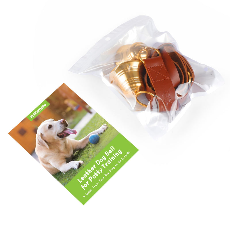 Leather Dog Door Bells for Potty Training, Big Brass Puppy Dog Door Bells Extra Loud for Dogs Training, Housebreaking, Door Knob, Dog Bell to Ring to Go Outside Puppy Pet Supplies Leather One Dog Bell Brown/Leather - PawsPlanet Australia