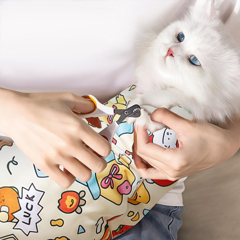 Burrito Swaddle for Cats, Soft Cat Blanket for Wrapping Cats, Anti-Escape Calming Wrap, Cat Care Accessories for Blowing, Scratching and Biting Calming 70 x 70 cm