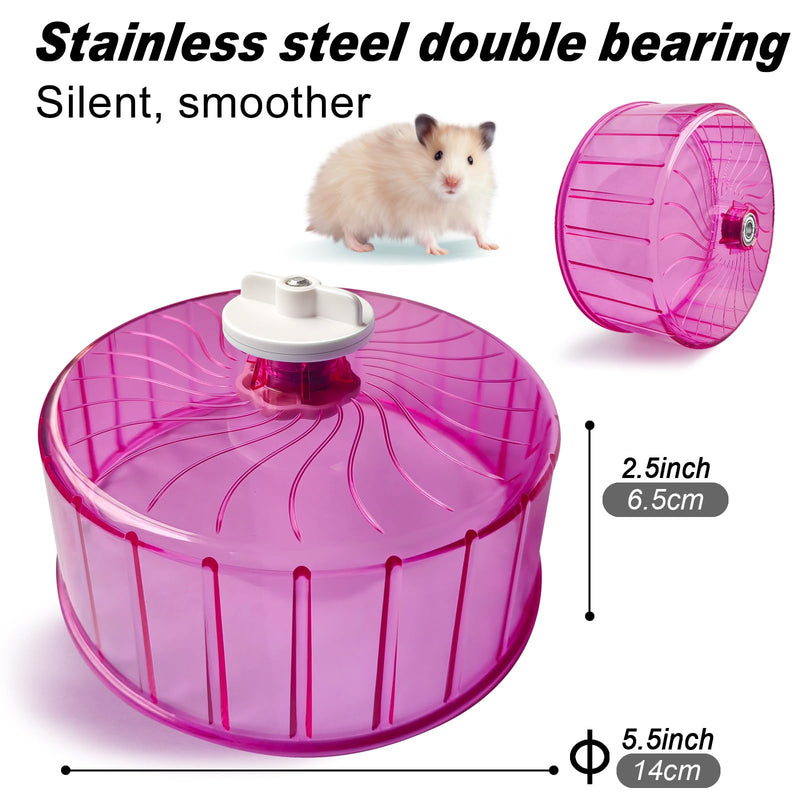 Hamster Wheel,Silent Wheel,Super Silent Hamster Exercise Wheels,Silent Hamster Wheel,Adjustable Stand Hamsters Exercise Wheels,Quiet Rat Wheel (Φ 5.5 inch, Pink) Φ 5.5 inch - PawsPlanet Australia