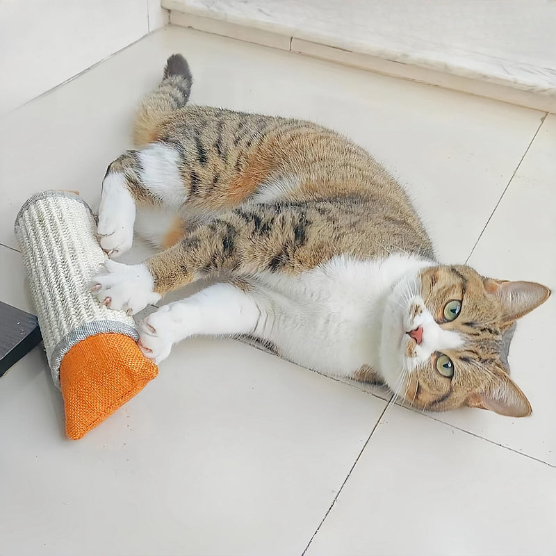Cat Kicker Toy for Indoor Cats, Cat Scratcher Toy, Natural Sisal Kicker Toy for Cats(Oranger and Silver) Orange and Silver - PawsPlanet Australia