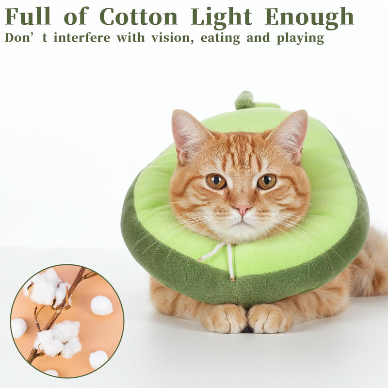 Adjustable Cat Cone Soft Cat Recovery Collar Cute Kitten Fruits Shaped Cats Neck Collar Comfortable Pet Neck Strap Lightweight Elizabethan Cone for Cats Kitten and Puppies