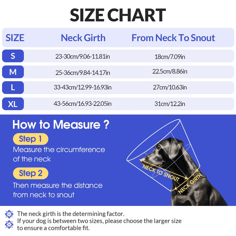 ASENKU Adjustable Dog Cone Collar, Comfortable Cone for Dogs After Surgery, Soft Dog Cone, Protective Pet Recovery Collar for Large Medium Small Dogs, Elizabethan Collar Dog Blue XL