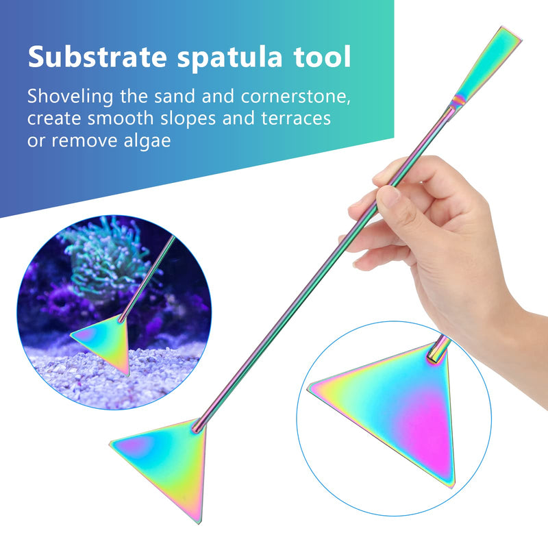 Quarium Aquascape Tools Kits, 4 in 1 Anti-Rust Aquatic Plant Aquascaping Tool Stainless Steel Black Tweezers Scissors Spatula for Aquarium Tank Clean Fish Tank Aquascape Tools Sets (Multicolor) Multicolor - PawsPlanet Australia