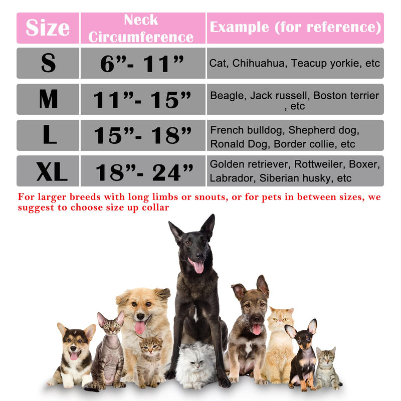 Katoggy Inflatable Dog Collar, Soft E-Collars for Dogs After Surgery, Adjustable Blow up Donut Dog Cone Collar for Small/Medium/Large Dogs and Cats Pink Small (Neck: 6"-11") - PawsPlanet Australia