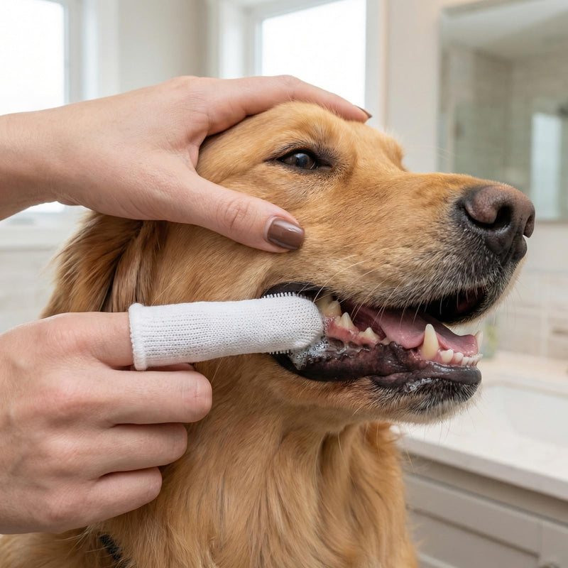 Pack of 16 Finger Toothbrushes Dog Reusable Dental Care Dog Cotton Dog Toothbrush Fingerling for Cats Teeth Cleaning Anti Plaque White