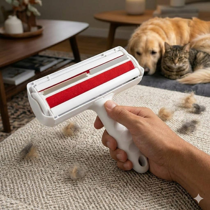 Pet Hair Remover Reusable Fur Roller for Dogs & Cats – Lint Cleaner for Carpet, Furniture, Sofa, Bed & Car Interior – Portable Cleaning Brush - PawsPlanet Australia