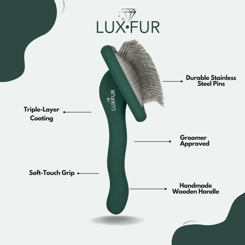 Premium Dog Slicker Brush – Doodle Grooming Brush for Long Haired Dogs - Goldendoodle, Labradoodle, Poodle & Golden Doodle – Ideal for Wavy & Curly Hair - Detangles & Fluffs Curly, Double Coats - PawsPlanet Australia