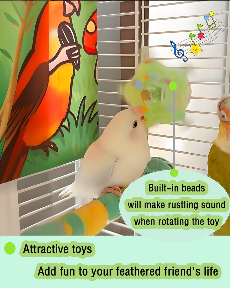 Bird Toys, 2PCS Conure Toys Parrot Rotating Toy Parakeet Spinning Toys Bird Rattle Toys Bird Cage Accessories for Small to Medium Birds, Blue/Green - PawsPlanet Australia