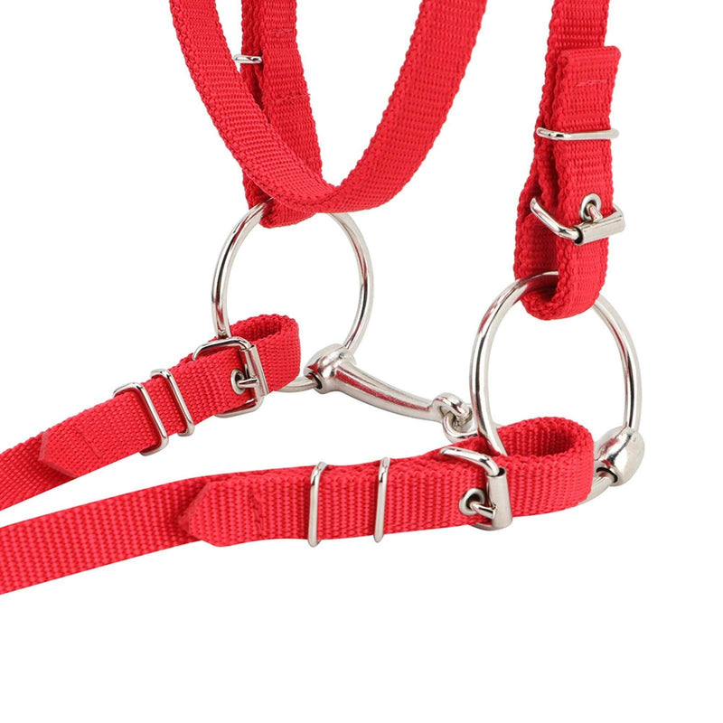 Zerodis Adjustable Horse Bridle with Rein Red Harness Headstall with Soft Cushion - PawsPlanet Australia