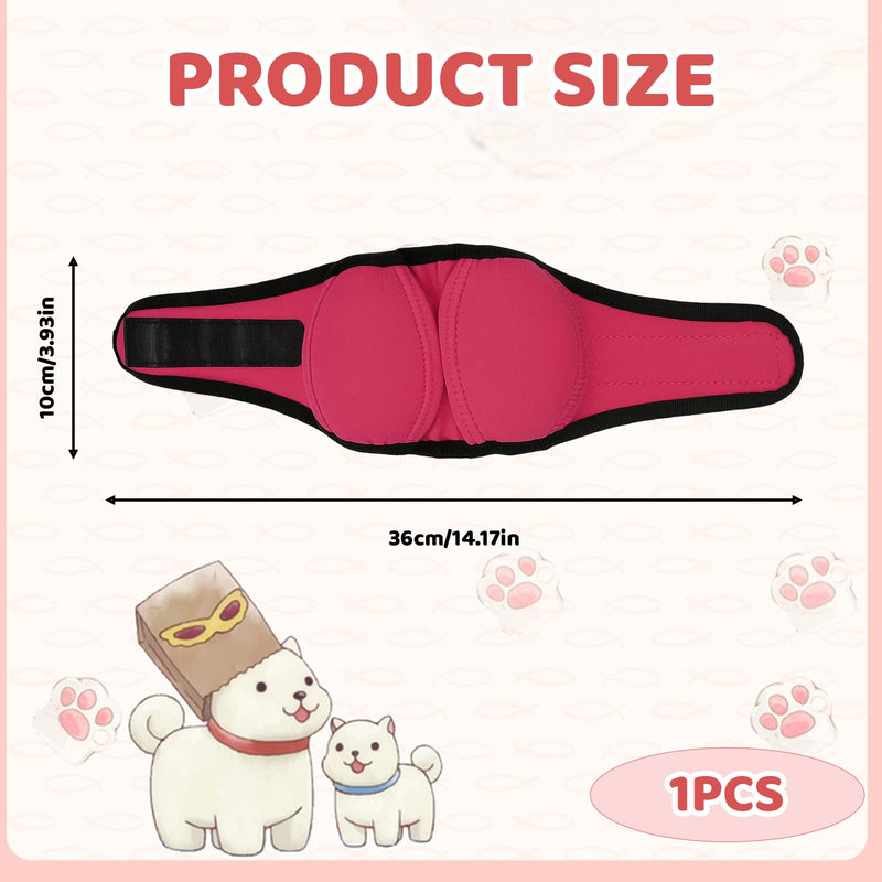 Rose Red Ear Defenders for Dogs, Dog Snood,Defenders, Waterproof Dog Ear Covers, Muffs Noise Protection, Headband, Head Circle 25~38cm,Weight 7.5~17.5 kg (S Size)