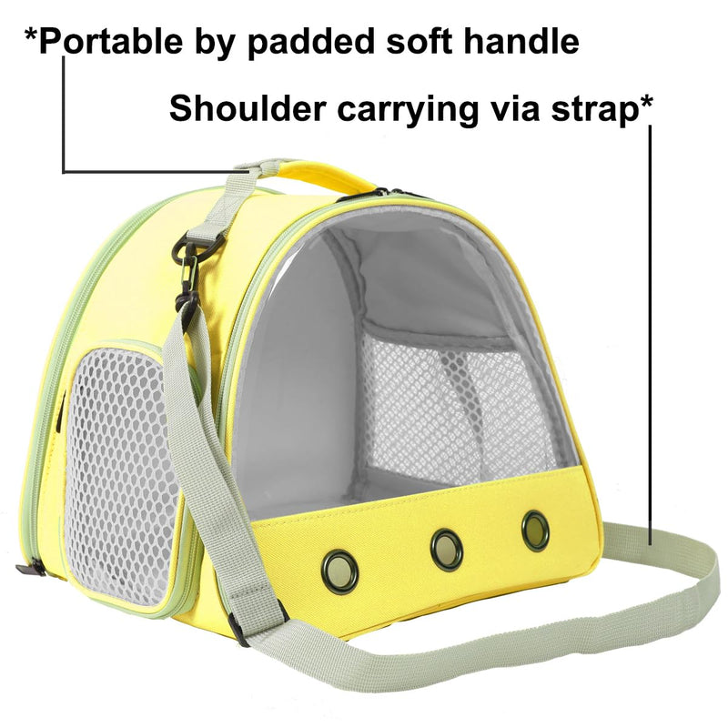 Bunny Travel Carrier with Absorbent Pad Set, Pee Pad with Leak-Proof Quick-Dry Design for Bearded Dragon,Portable Guinea Pig Bag for Sugar Glider,Hedgehog,Rat,Small Pet,Rat,Outdoor Used Yellow TPU Carrier+NP - PawsPlanet Australia