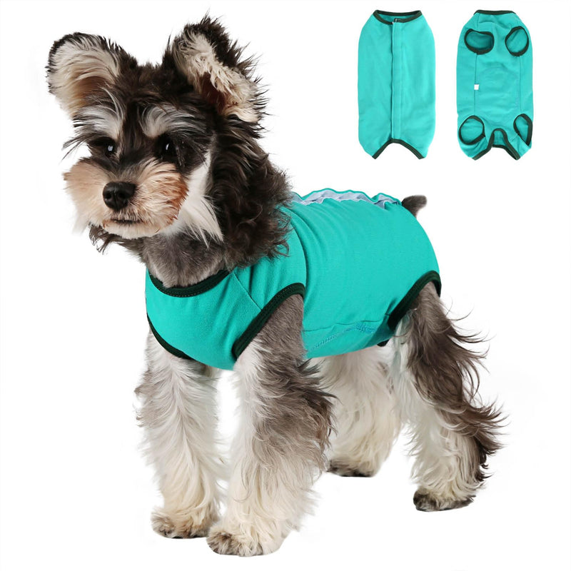 Etdane Dog Recovery Suit After Surgery Onesies Female Male Dog Surgical Vest Pet E-Collar Alternative for Small Medium Dog Blue/X-Small X-Small