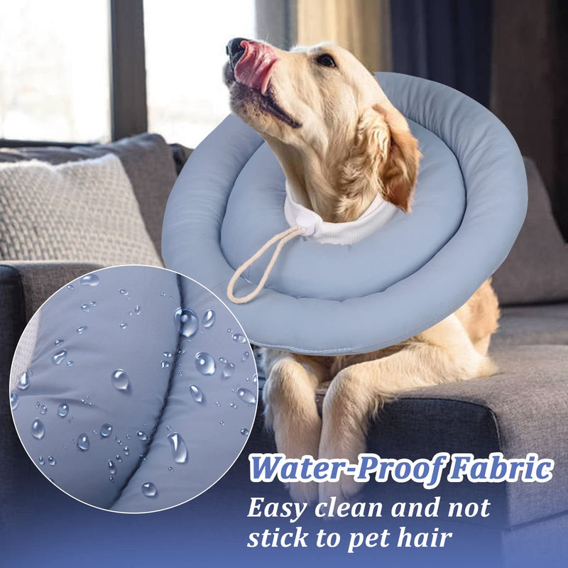 IDOMIK Dog Recovery Collar, Waterproof Soft Dog Cone After Surgery, Comfy Protective Elizabethan Collar Alternative for Dogs Cats, Adjustable Dog Neck Donut Collar Cone Anti-Licking Biting Wounds M Blue - PawsPlanet Australia