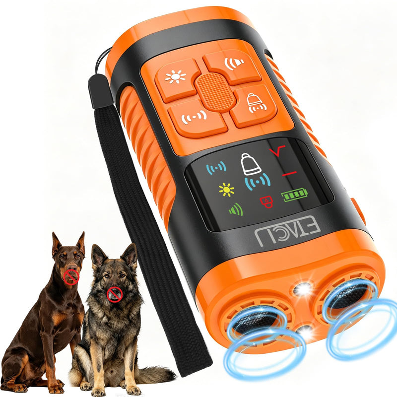 ETACCU Dog Bark Deterrent Devices, Anti Barking Device for Dogs Ultrasonic Bark Stopper Portable Dog,4 Training Modes 23 FT Range Barks for Dogs