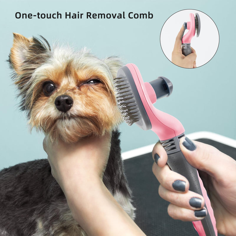 Wisedog Pet Grooming Kit - Nail Clipper Set, Dematting & Hair Removal Combs, Bath Brush, Mitts (Upgraded Pink) Upgraded Pink - PawsPlanet Australia