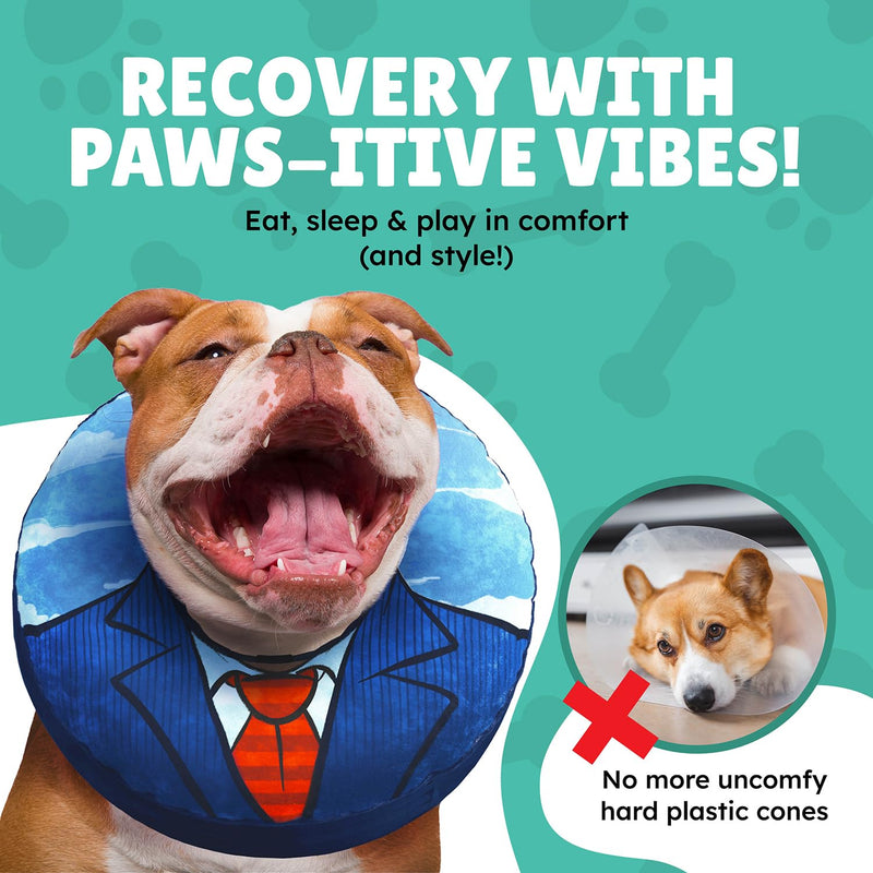 XL Large Dog Donut Collar - Inflatable Dog Cone Alternative for After Surgery Recovery. Donut Dog Cones for Large Dogs. Inflatable Dog Collars for After Surgery Donut Cone for Dogs XL Soft Cone XL(Neck 18"-25") - PawsPlanet Australia