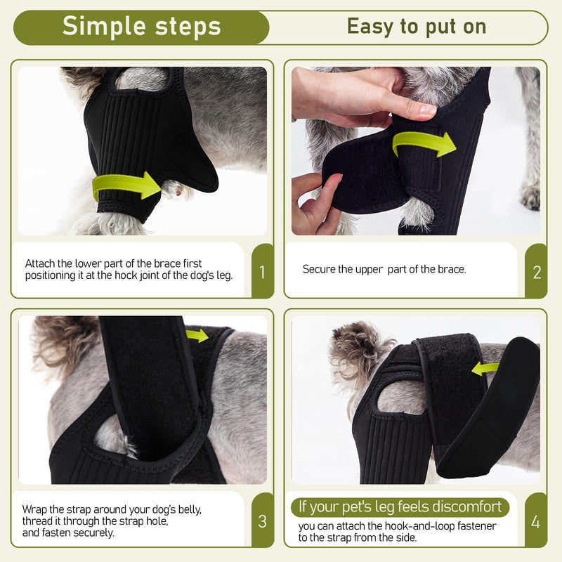 Pezluxe Dog Knee Braces for Back Leg, Adjustable Torn ACL Brace for Dogs, Breathable Dog Hip Brace with Stabilizers for Arthritis, Joint Stability, Luxating Patella & Post-Surgery Recovery (S) S