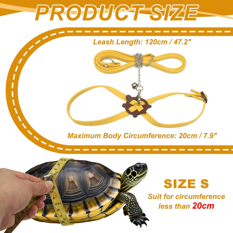 Tortoise Leash Harness, Adjustable Turtle Harness Chest Collar Pet Tortoise Walking Rope with Bell, (Leather, Small, Yellow), for Bearded Hamster Small Pets Outdoor - PawsPlanet Australia