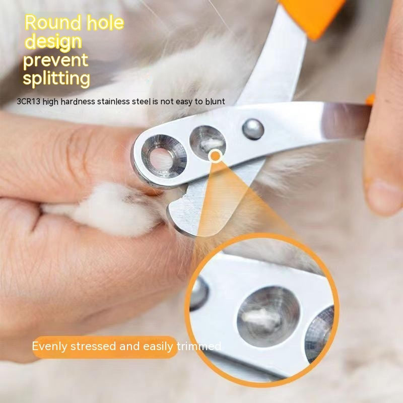 Newly Upgraded Design Cat&Dog Nail Clipper with Two Circular Cutting Holes of Different Size(2mm&4mm)-Avoid Over Cutting Pet Nail Clippers -Professional Paw Trimmer Set for Pet (Orange) Orange&black - PawsPlanet Australia