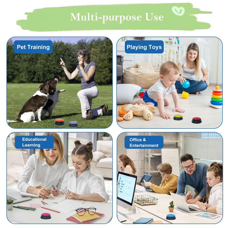 Set of 6 Dog Buttons for Communication, Voice Recordable Buttons for Classroom, Dog Training Talking Buttons Starter Set, Pet Easy Speaking Buttons Tools - PawsPlanet Australia