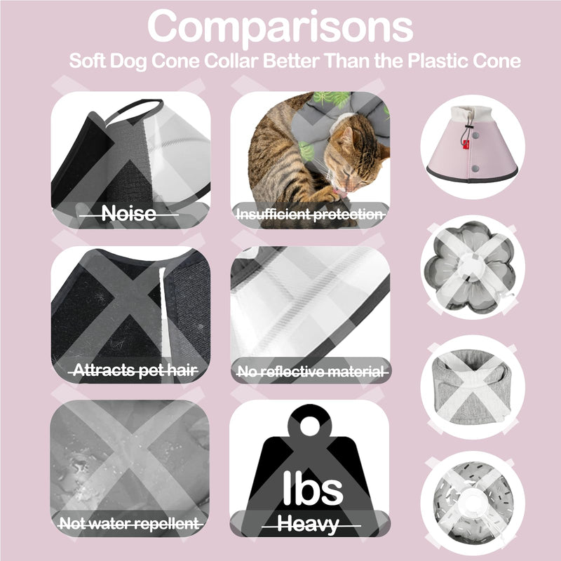 Soft Pet Cone for Dogs, Cats, Comfortable Soft Dog Cone Collar Alternative for After Surgery, Wound Care, Spay, Neuter, Dog and Cat Recovery Pets Collar