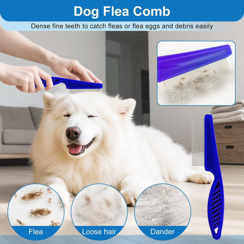 Slicker Brush for Dogs, Doodle & Poodle Brush for Long Haired Dog, Dog Slicker Brushes Goldendoodle Long Pin Detangler for Dematting (Large Curved) blue - PawsPlanet Australia