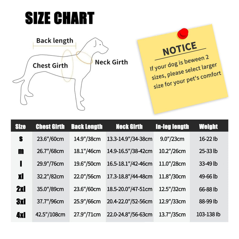 Dog Onesie After Surgery Recovery Suit Anti Shedding Bodysuit Wounds Female Male Dog Neuter Spay Onesie E-Collar & Cone Alternatives Postoperative Shirt Dog Pajamas(Large) Large - PawsPlanet Australia