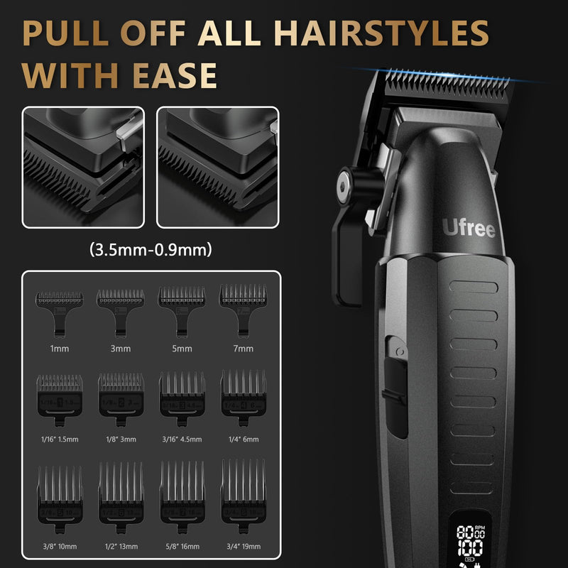 Ufree Professional Clippers and Trimmers Set, Cordless Hair Clippers for Men, Barber Clippers Set with Travel Case 22 Piece Set
