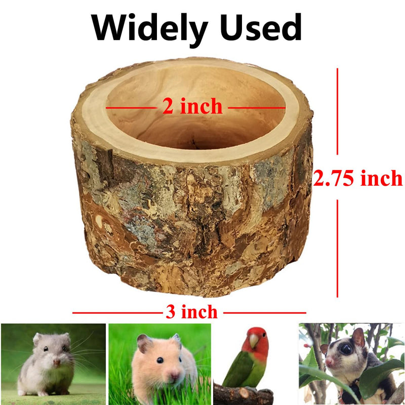 Apple Wood Feeding Bowl for Small Animals, Food Dish for Guinea Pig, Chinchilla, Parrots Round Bowl - PawsPlanet Australia