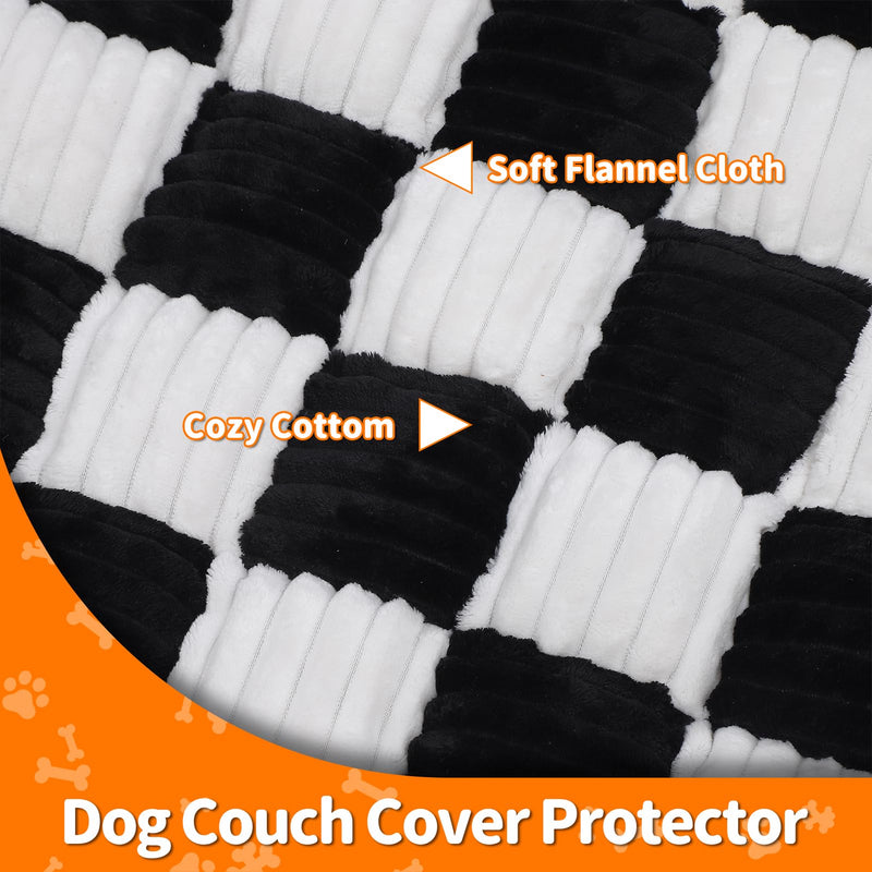 Fuzzy Pet Couch Covers for Sofa, Cozy Puppy Dog Bed Covers for Furniture Protector, Non-Slip Fluffy Plush Doggy Sofa Cover Bed for Home and Car (35.43 x 35.43 x 1.97in) Black - PawsPlanet Australia