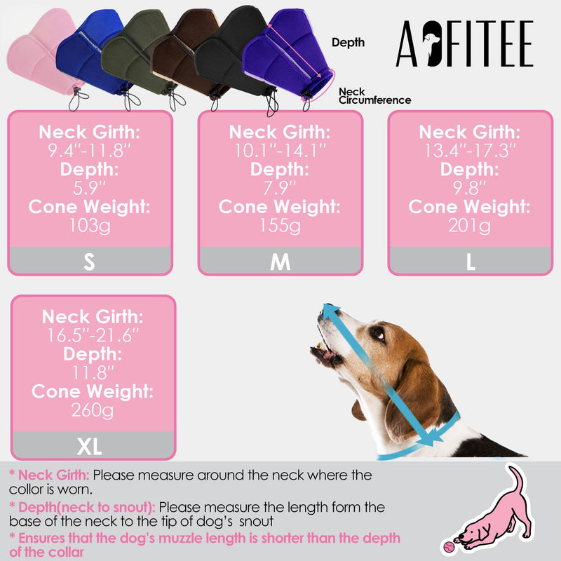 AOFITEE Large Dog Cone, Soft Cone for Dogs to Stop Licking, Breathable Dog Cones for Large Dogs After Surgery, Pet Recovery Collar E-Collar Alternative to Prevent Licking Wounds, ArmyGreen Large