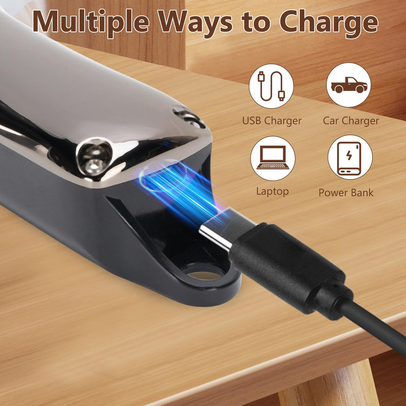 VINGVO Cordless Horse Clippers, Rechargeable Livestock Clippers with Low Noise, 180min Runtime & 4 Guards for Horse Dog Grooming Thick Hair - PawsPlanet Australia
