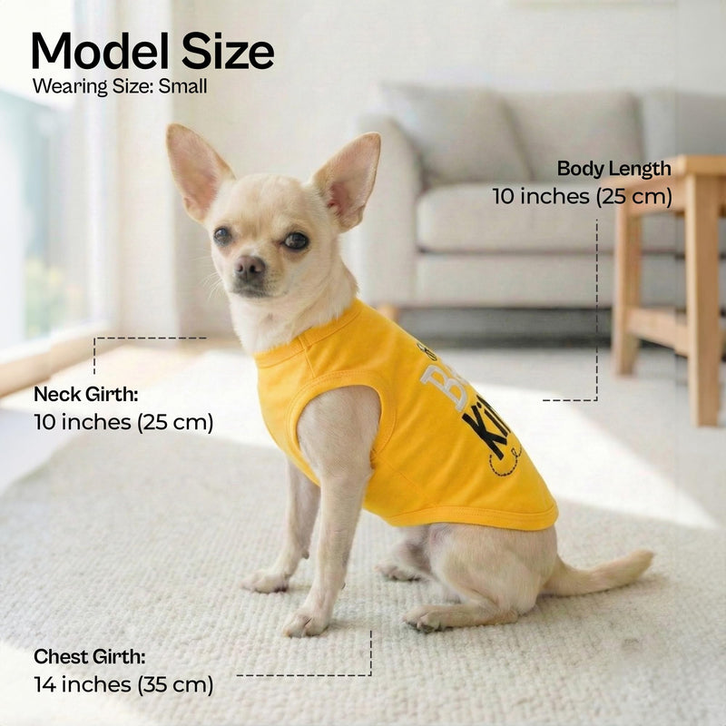 Parisian Pet Dog Shirt – 100% Cotton Shirts for Small Dogs – Sleeveless Puppy Vest – Lightweight and Breathable Pet Apparel – Soft Pullover Summer Dog Clothes - Stretchy T Shirts for Dogs Bee Kind S - PawsPlanet Australia