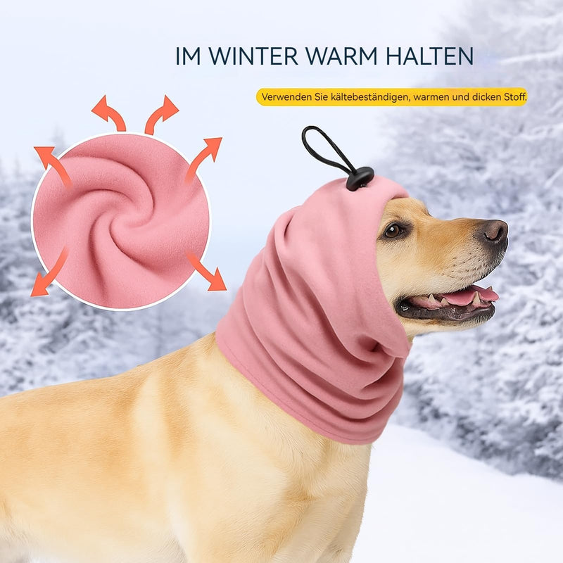 Neck and Ear Warmers for Dogs, Earmuffs for Dogs for Comfort Anxiety Bathing Care Reduction of Noise Neck and Ear Warmers Hood Soothing Ear Covers (Pink-S) pink S